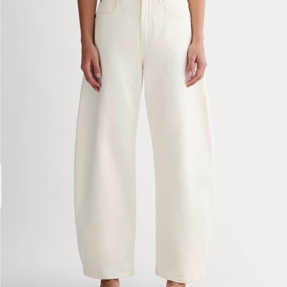 Everlane Way High Curve Jean in White / Calico Ecru
